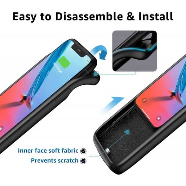 iPhone 12 Stöttåligt Batteriskal Titan V2 4800mAh