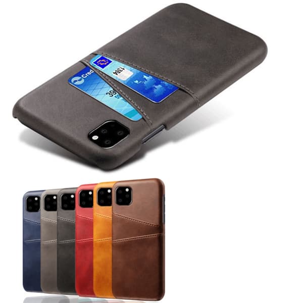 Iphone 12 mini skydd skal fodral skinn läder kort visa amex