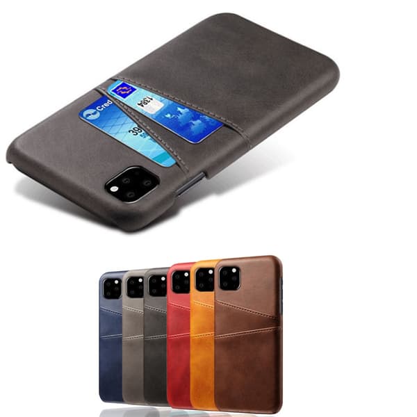Iphone 12 Pro Max skydd skal fodral skinn läder kort visa amex