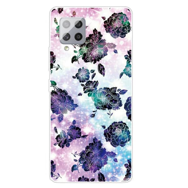 Samsung Galaxy A42 5G Skal Motiv Svarta Blommor