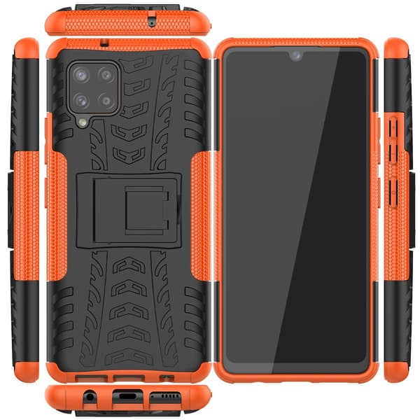 Samsung Galaxy A42 5G Suojakuori Rengaskuvio Telinetoiminto Oranssi