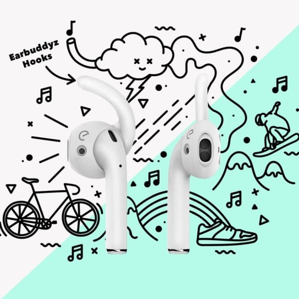 KeyBudz EarBuddyz Ear Hooks varten AirPods ja EarPods Valkoinen