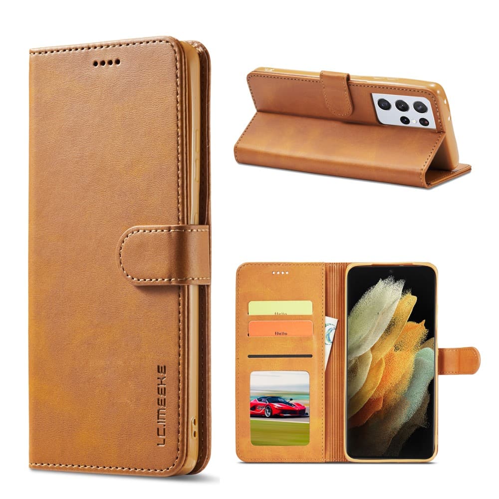 Samsung Galaxy S21 Ultra Fodral med Kortfack Brun