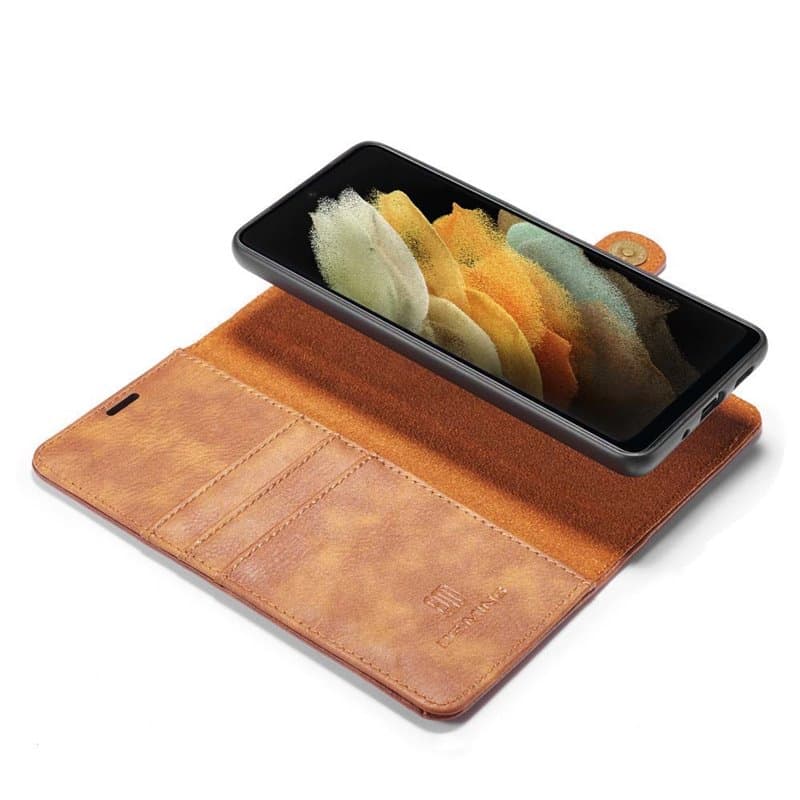 Mobilplånbok DG-Ming 2i1 Samsung Galaxy S21 Ultra : Färg - Brun