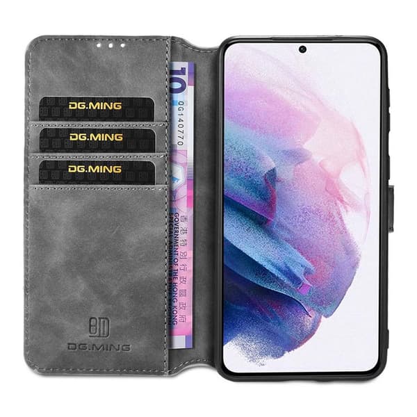 DG-Ming Wallet 3-kort Samsung Galaxy S21 Plus : farve - Grå
