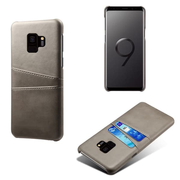 Samsung S9 skydd skal fodral skinn åt kort visa amex mastercard