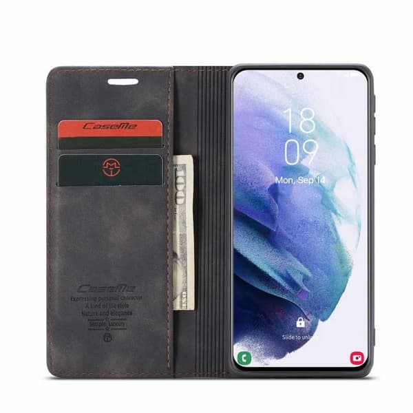 Samsung S21 Exklusivt Elegant Flipfodral CaseMe 3-FACK
