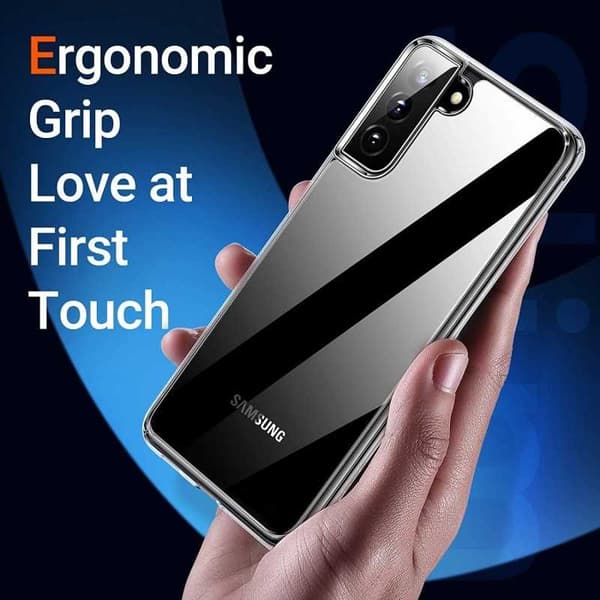 Samsung S21 Stöttåligt Genomskinligt Skal Simple
