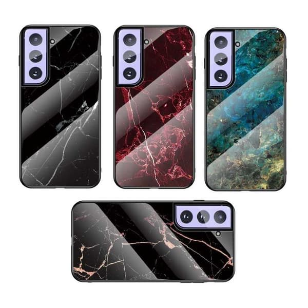 Samsung S21 Plus Marble Shell 9H karkaistu lasi tausta Glassback V2