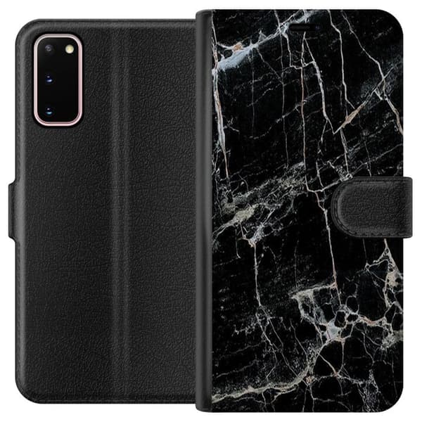 Samsung Galaxy S20 Lommeboketui Svart marmor