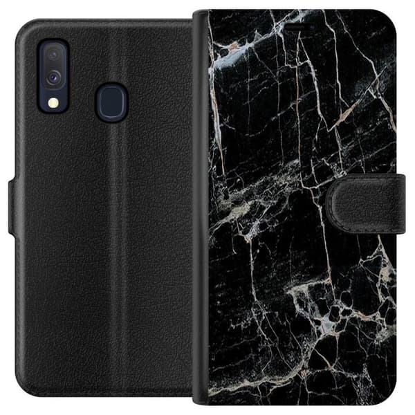 Samsung Galaxy A40 Lommeboketui Svart marmor