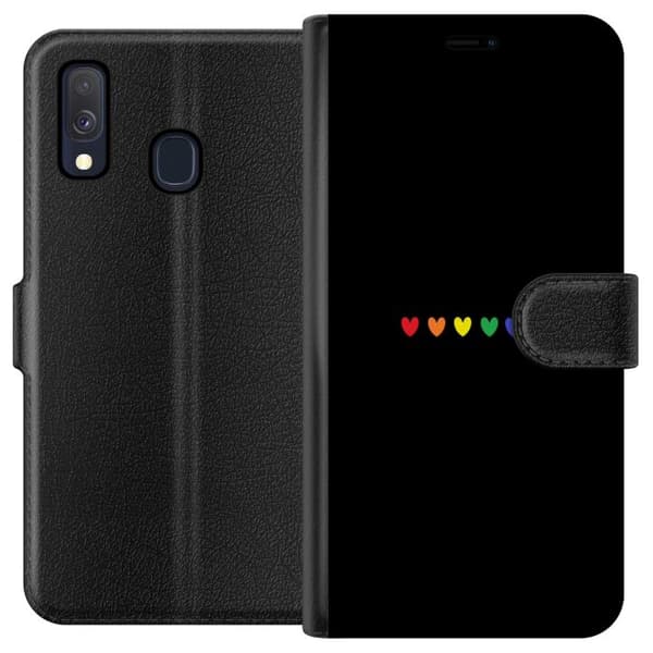 Samsung Galaxy A40 Lompakkokotelo Ylpeä Sydämet