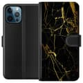 Miniatyrbilde 1 av 3: Apple iPhone 12 Pro Max Lommeboketui Marmor Svart & Gull