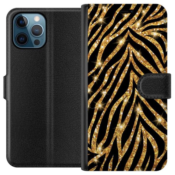 Apple iPhone 12 Pro Lompakkokotelo Kulta & Kiiltää