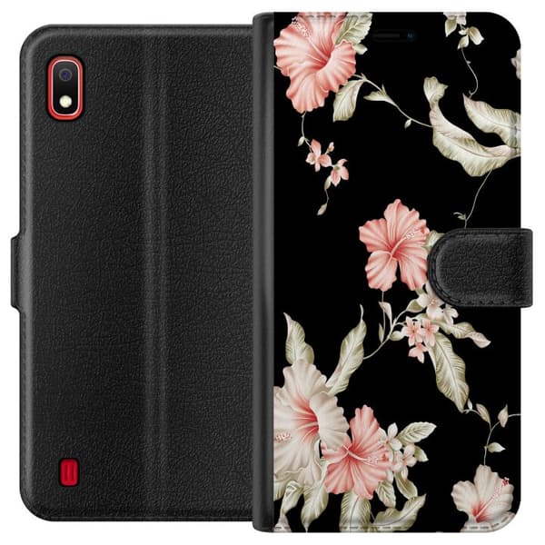 Samsung Galaxy A10 Lommeboketui Blomstermønster Svart