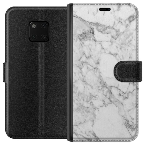 Huawei Mate 20 Pro Lompakkokotelo Marmori Valkoinen