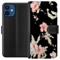 Miniatyrbilde 1 av 3: Apple iPhone 12 mini Lommeboketui Blomstermønster Svart
