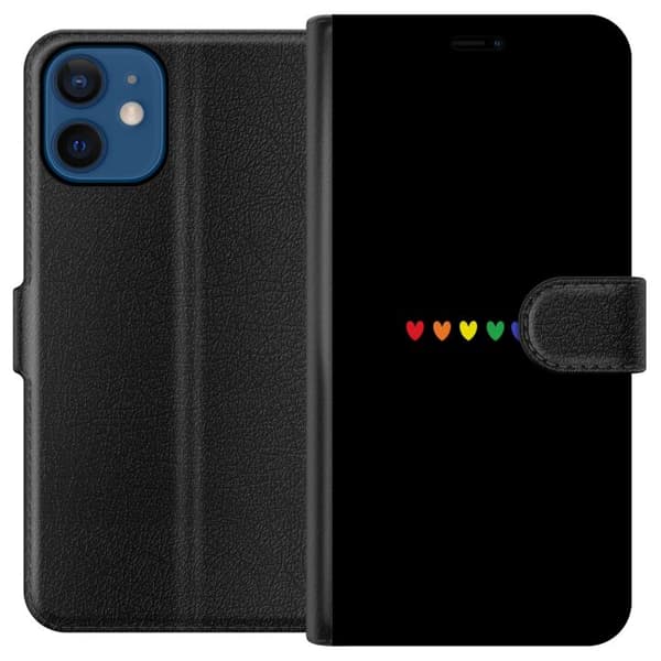 Apple iPhone 12 mini Lompakkokotelo Ylpeä Sydämet