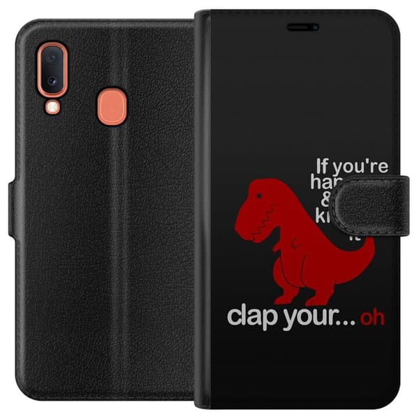 Samsung Galaxy A20e Plånboksfodral Dinosaurie