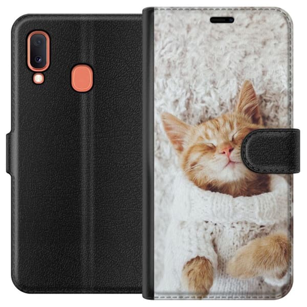 Samsung Galaxy A20e Plånboksfodral Kitty Sweater