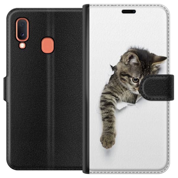 Samsung Galaxy A20e Plånboksfodral Katt