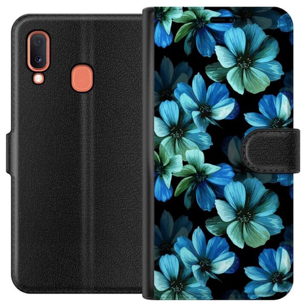 Samsung Galaxy A20e Tegnebogsetui Blomster