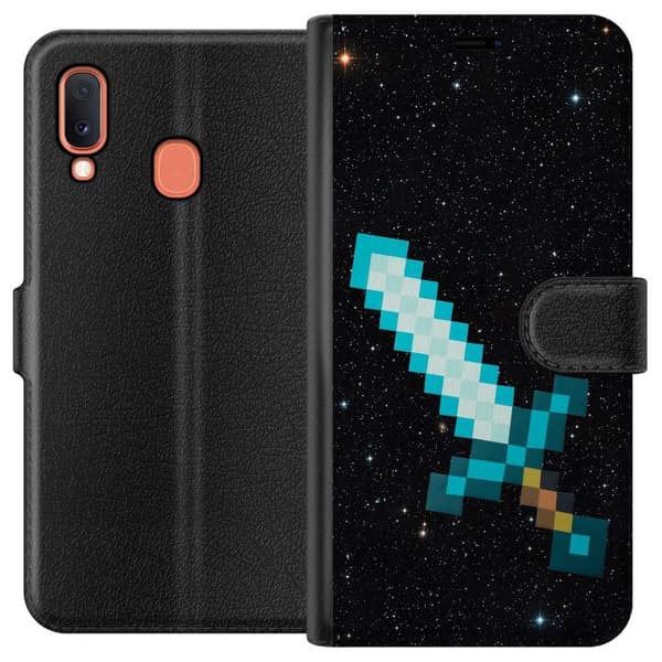 Samsung Galaxy A20e Plånboksfodral Minecraft Svärd