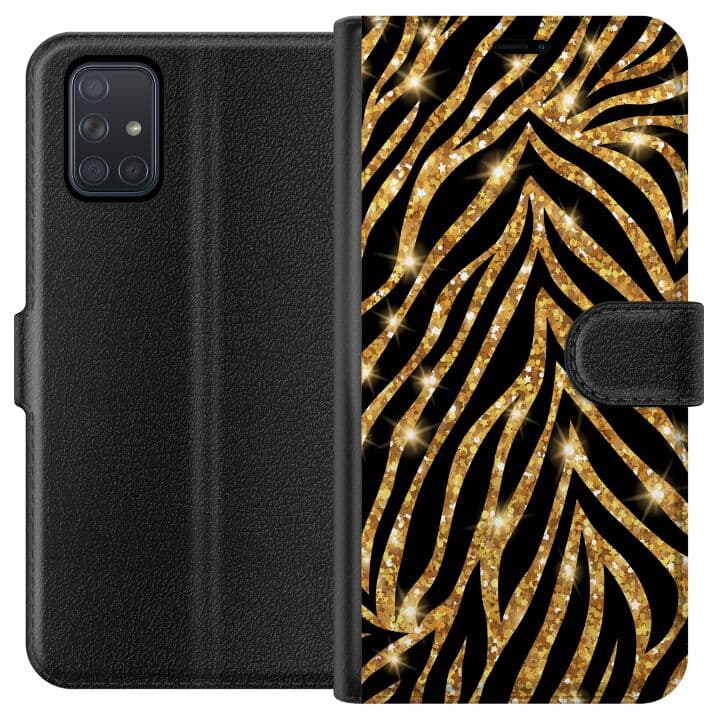 Samsung Galaxy A71 Plånboksfodral Gold & Glitter