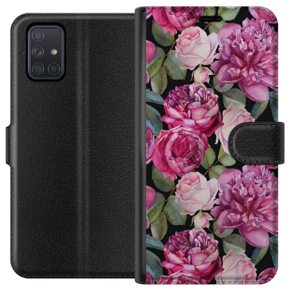 Samsung Galaxy A71 Tegnebogsetui Blomster
