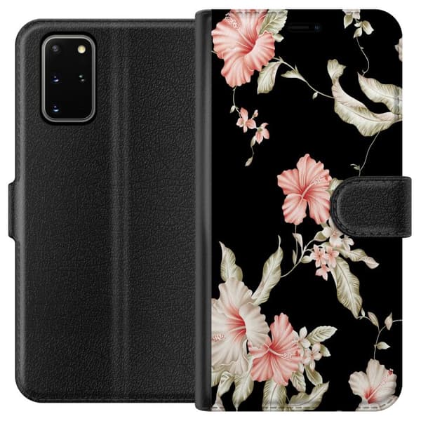 Samsung Galaxy S20+ Lommeboketui Blomstermønster Svart