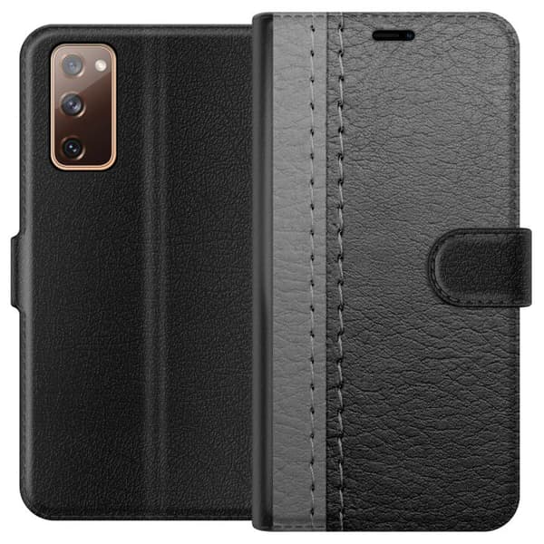 Samsung Galaxy S20 FE Plånboksfodral Black & Grey Leather