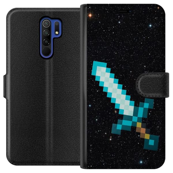 Xiaomi Redmi 9 Tegnebogsetui Minecraft Sværd