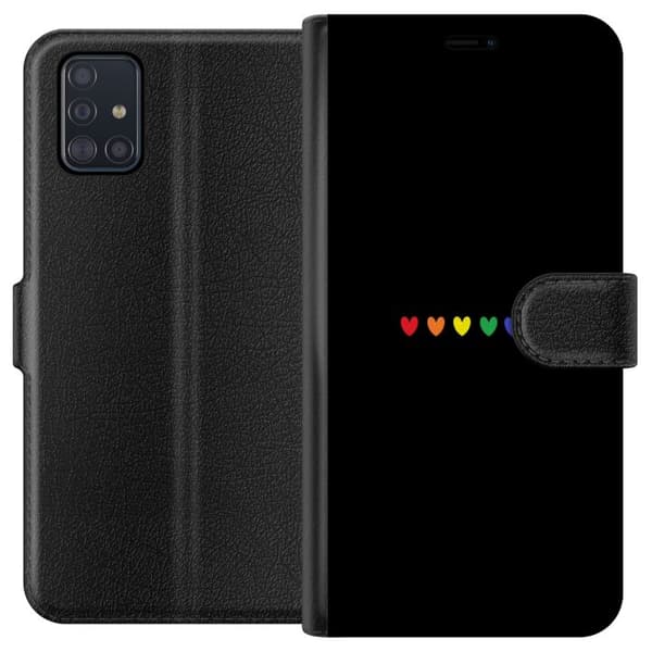 Samsung Galaxy A51 Lompakkokotelo Ylpeä Sydämet