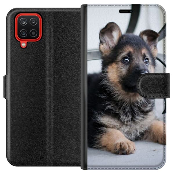Samsung Galaxy A12 Lompakkokotelo Saksanpaimenkoira Puppy