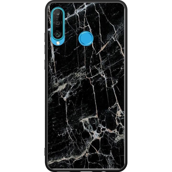 Huawei P30 lite Svart Skal Marmor Svart