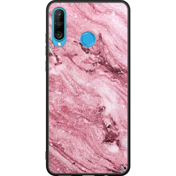 Huawei P30 lite Svart Skal Rosa