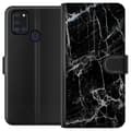 Miniatyrbillede 1 af 3: Samsung Galaxy A21s Tegnebogsetui Sort marmor