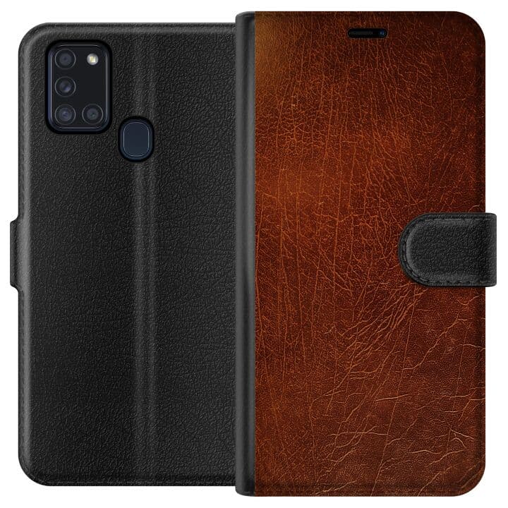 Samsung Galaxy A21s Plånboksfodral Läder