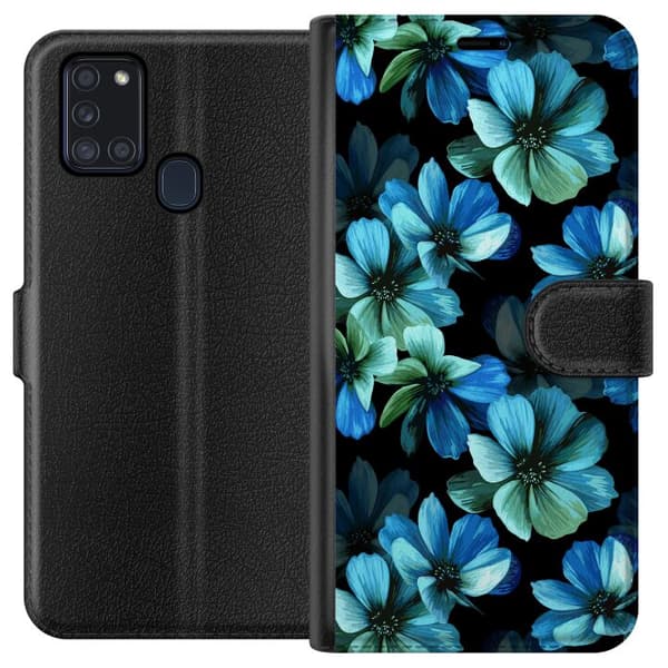Samsung Galaxy A21s Tegnebogsetui Blomster