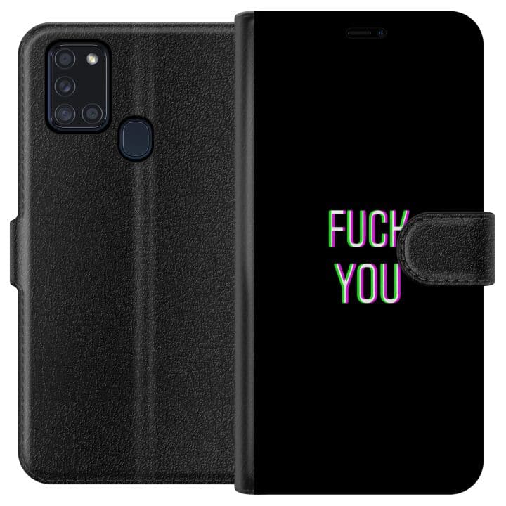 Samsung Galaxy A21s Plånboksfodral FUCK YOU *