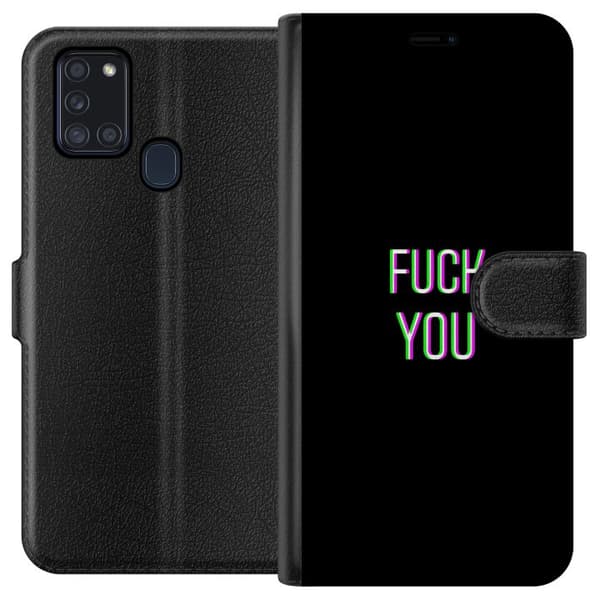 Samsung Galaxy A21s Plånboksfodral FUCK YOU *
