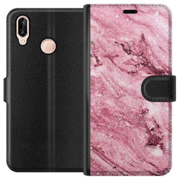 Huawei P20 lite Tegnebogsetui Glitter Marmor