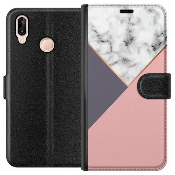 Huawei P20 lite Tegnebogsetui Marmor Skæring