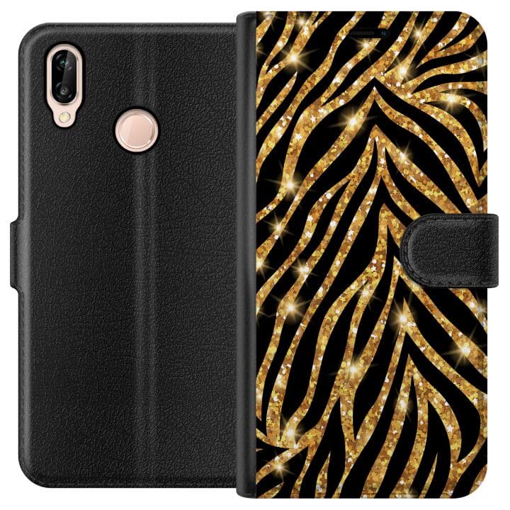 Huawei P20 lite Plånboksfodral Gold & Glitter