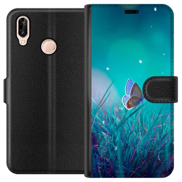 Huawei P20 lite Tegnebogsetui Magisk Sommerfugl