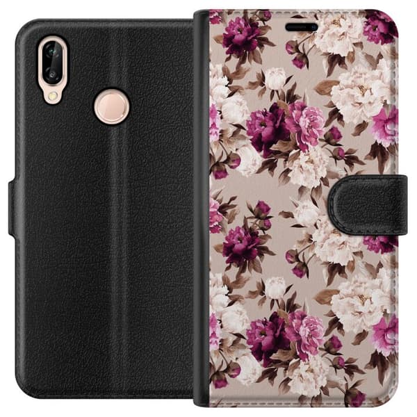 Huawei P20 lite Lommeboketui Blomster