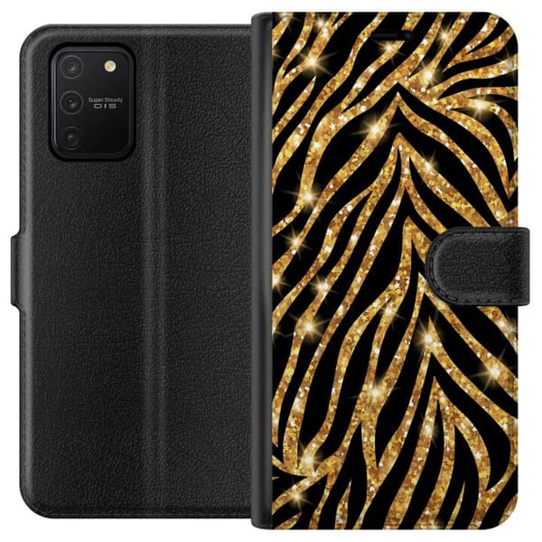 Samsung Galaxy S10 Lite Tegnebogsetui Guld & Glitter