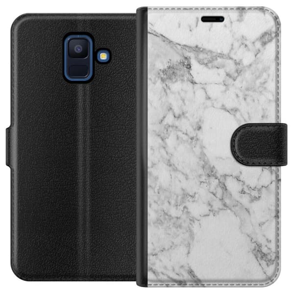 Samsung Galaxy A6 (2018) Plånboksfodral Marmor Vit
