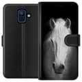 Pikkukuva 1 / 3: Samsung Galaxy A6 (2018) Lompakkokotelo Valkoinen Hevonen