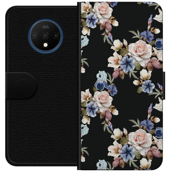 OnePlus 7T Tegnebogsetui Blomster